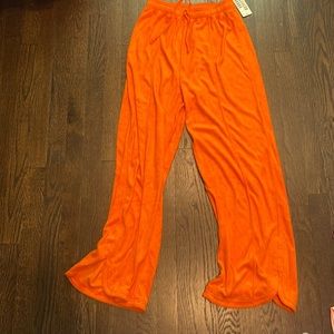 Orange sweatpants size small